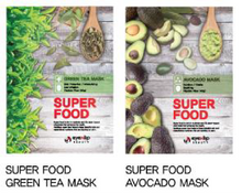 Load image into Gallery viewer, Green Tea, Avocado, Pomegranate, Pumpkin, Blueberry, Oats, Peach, Paprika Super Food Sheet Masks
