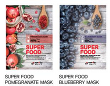 Load image into Gallery viewer, Green Tea, Avocado, Pomegranate, Pumpkin, Blueberry, Oats, Peach, Paprika Super Food Sheet Masks
